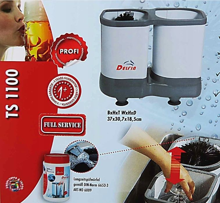DELFIN TS 1100 ręczna zmywarka do szklanek