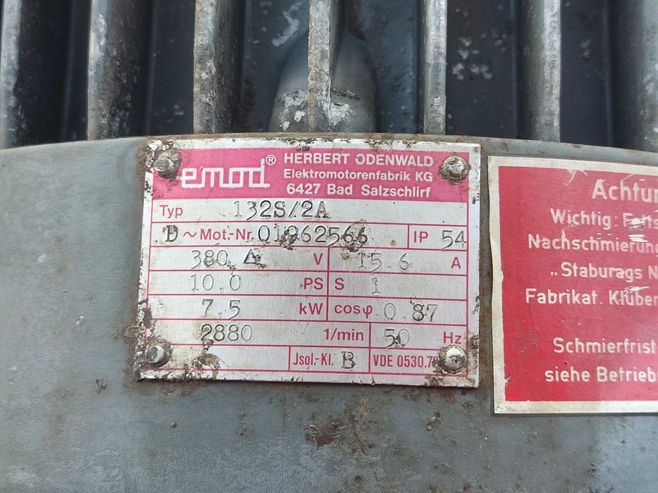 Электродвигатель 7,5 кВт 2800 об/мин тип 132S/2А 380/660В вал 32 мм, Размер фланца - 230/265/300 Германия