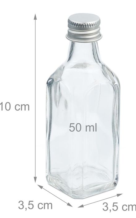 Relaxdays Małe butelki, zestaw 20 sztuk, 50 ml, szklane