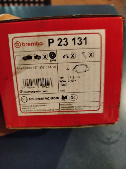 Pastilhas de travão Brembo novas