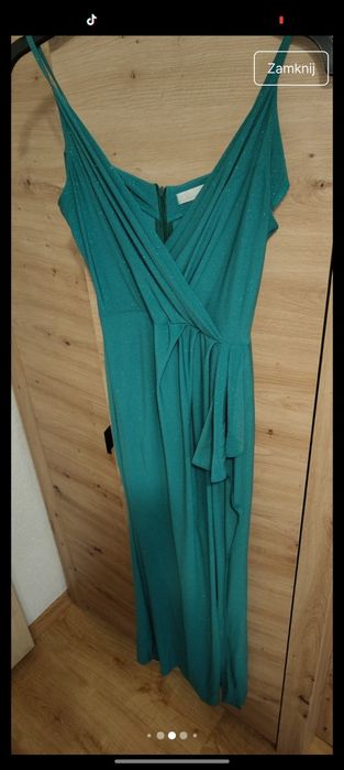 Sukienka weselna wieczorowa długa z rozcięciem