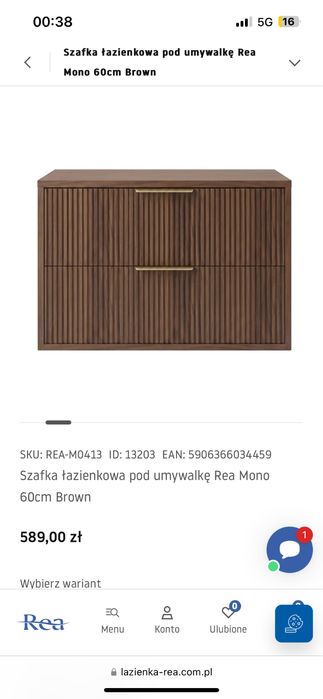 Szafka podumywalkowa Rea