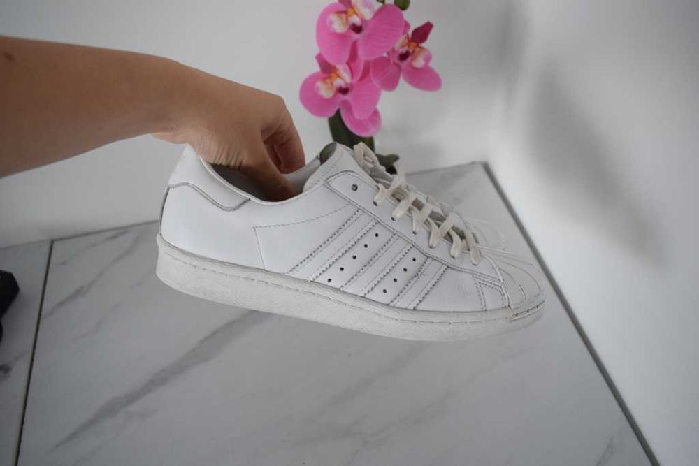 Adidas 39 1/3 buty sneakersy skórzane białe