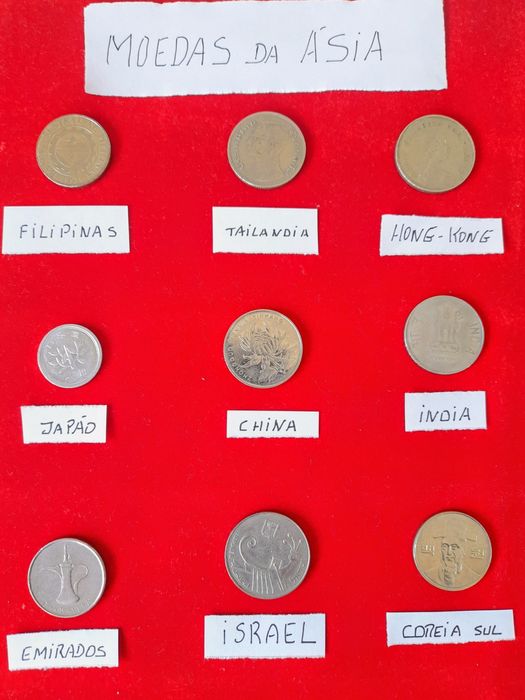 Conjunto moedas da Ásia