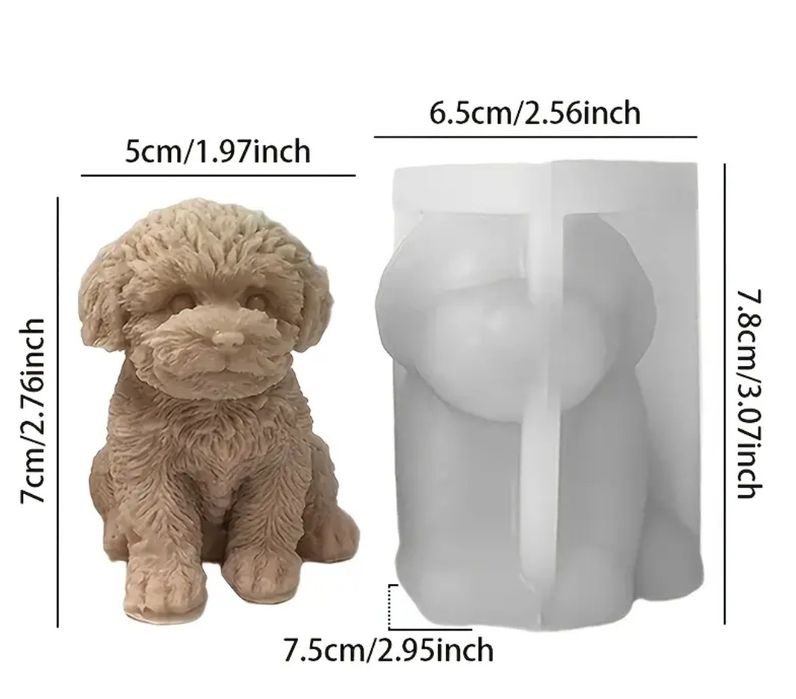 Силіконові форми для свічок мила собачки мальтіпу француз