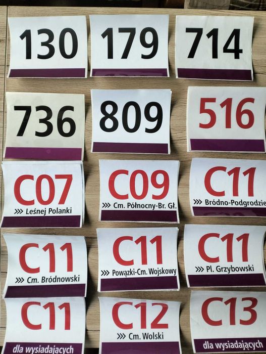 Naklejki przystankowe ZTM Warszawa