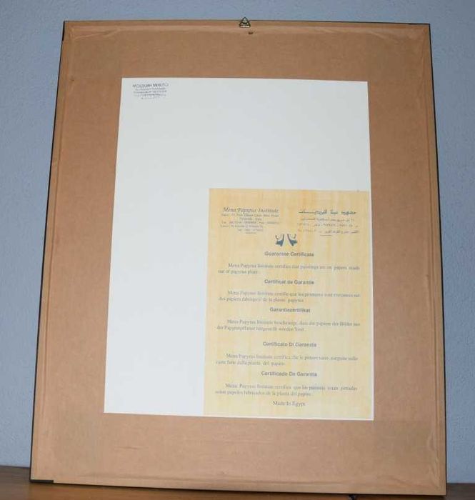 Quadro egípcio em tela de papiro, com certificado de autenticidade, de Gamal Elmesery