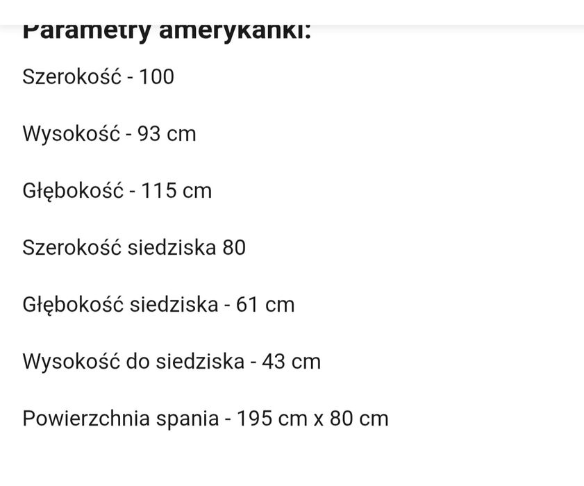 Fotel rozkładany do spania, amerykanka