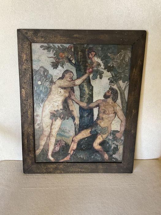 Arte sacra Pintura Adao e Eva