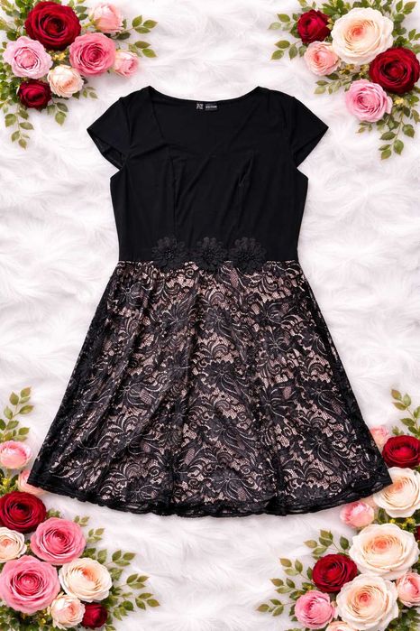 Sukienka z koronką wizytowa BodyFlirt rozmiar 48/50 stan bardzo dobry {66}