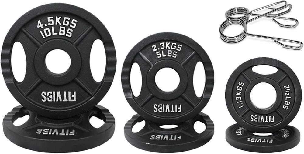 Ciężary olimpijskie żeliwne zestaw 15,8kg z zaciskami