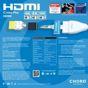 Chord C-VIEW Plus - Kabel HDMI 48Gbps 8K/  2 m najnowsza wersja !!!