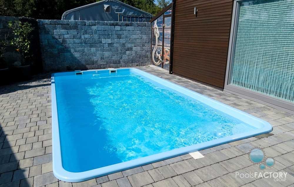 Basen z laminatu 6,2x3,25x1,55m poliestrowy zestaw PODSTAWOWY, Lampy