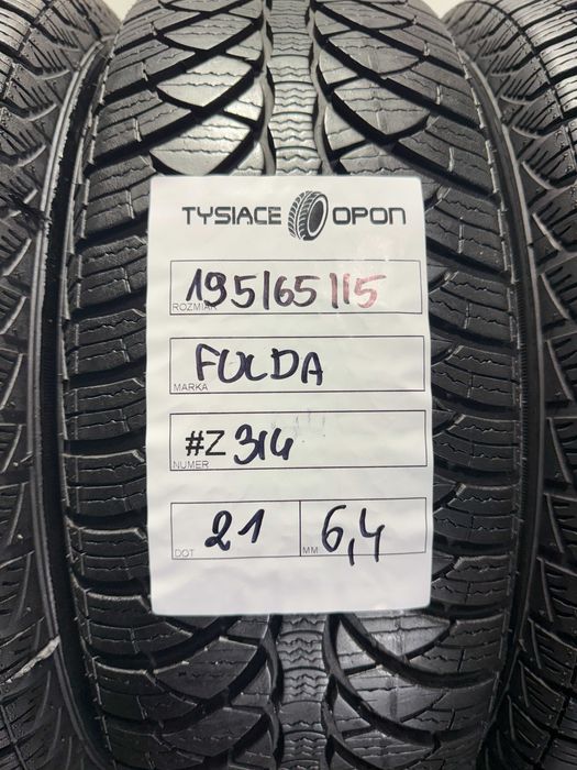 Opony Zimowe 195/65/15 Fulda Montero3 Komplet #Z314