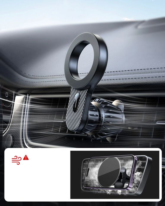 Magnetyczny uchwyt samochodowy do iPhone z … Joyroom JR-ZS355 - czarny