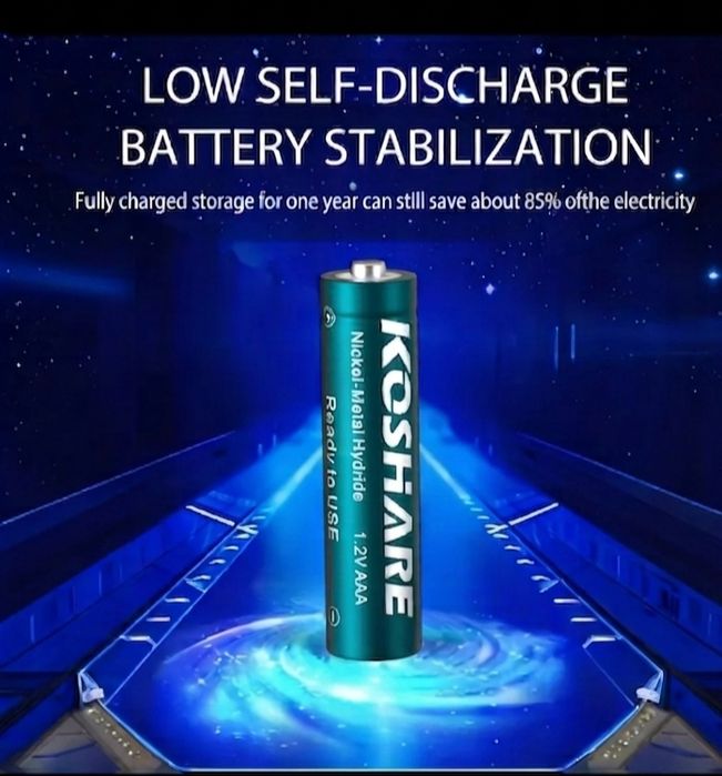 ААА аккумуляторы KOSHARE перезаряжаемые батарейки Ni-MH 1.2V