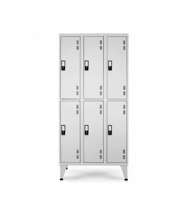 Armário vestiário 3 cacifos chapa cinza