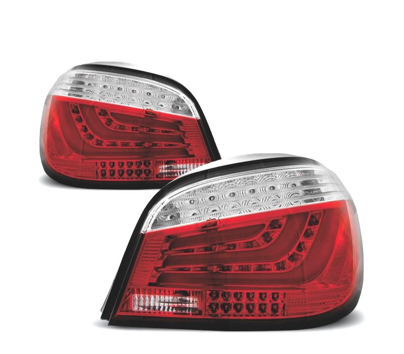 FAROLINS TRASEIROS BMW E60 LCI 07-10 LED VERMELHOS CROMADO