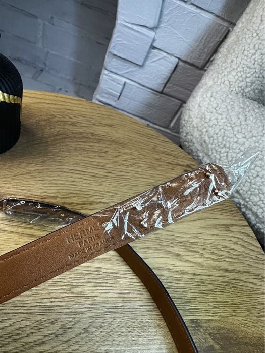 Ремінь шкіряний з логотпом Hermes Kelly ,  чорний регулюючий ремінчик, стильний