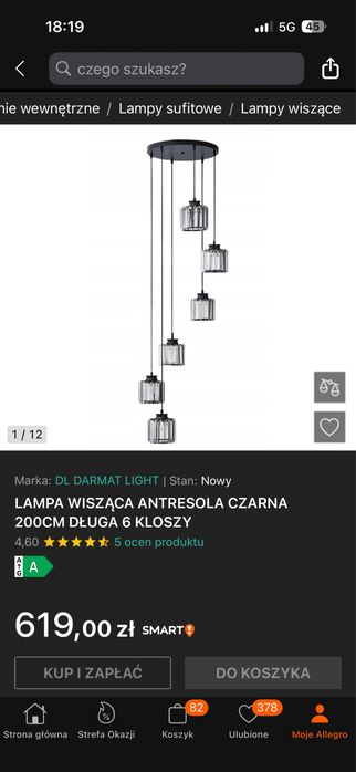 Lampa wisząca nad schody/antresola
