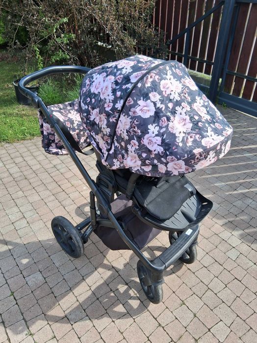 Wózek 2w1 Roan Bloom Kwiaty | Gondola + Spacerówka + Torba + Adaptery