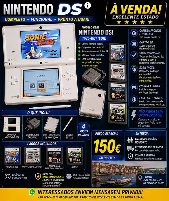 Vendo nintendo dsi original completo pronto a usar