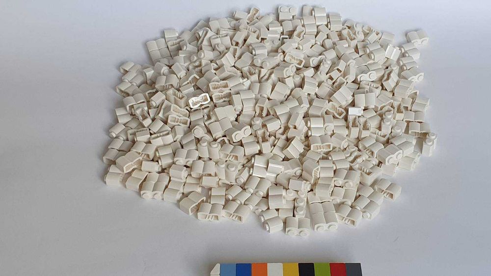 Klocki, biała palisada 1x2, LEGO 30136, 500 szt nowe