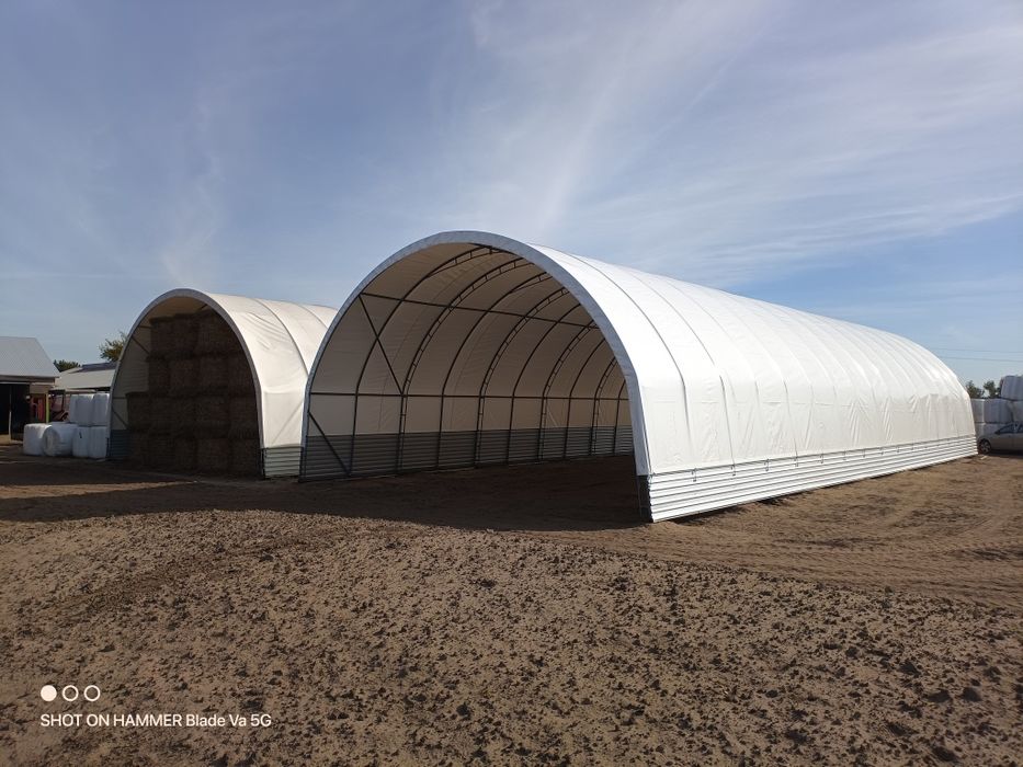 Hala łukowa wiata namiot słoma bydło drób maszyny