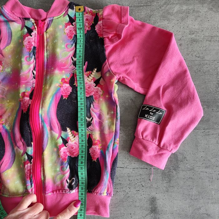 Zestaw La LoLa, bluza rozpinana/bomberka + spódniczka  Jednorożec
