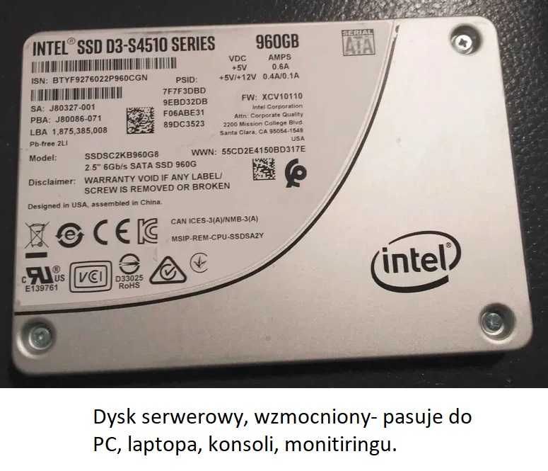 Super dysk ssd- NVMe,SSD Kingston 960 GB-dysk ssd, mam inne modele,,,