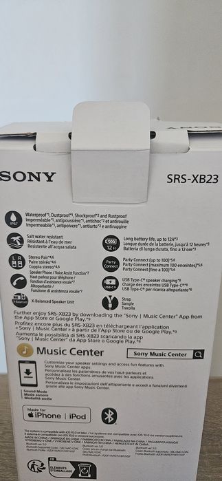 Coluna sem fios portátil XB23 EXTRA BASS