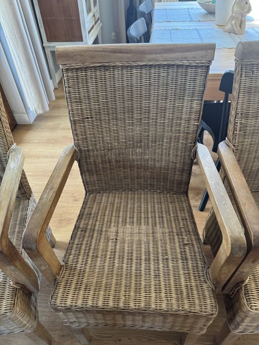 4 krzesła ratan + drzewo