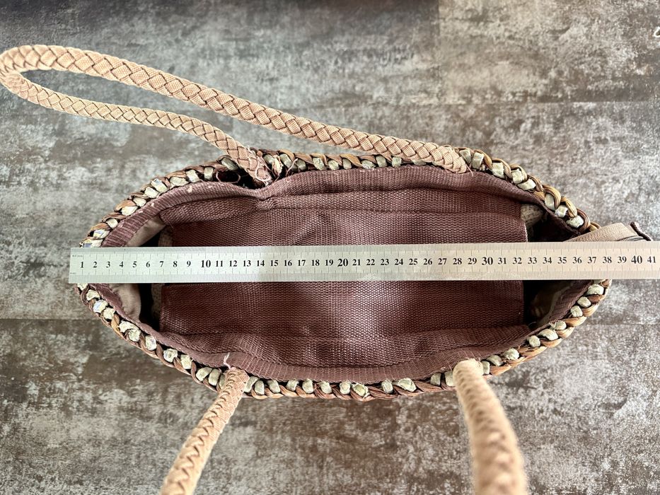 Torebka koszyk plecionka boho brązowa naturalna