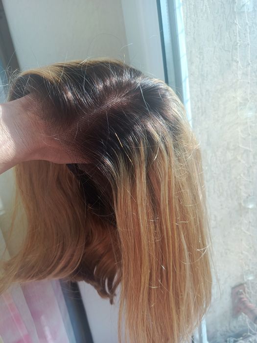 Peruka naturalne włosy bob ombre