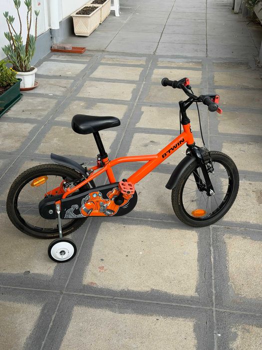 Bicicleta Crianca BTWIN Decathlon 4-6 Anos 500 Robot Laranja