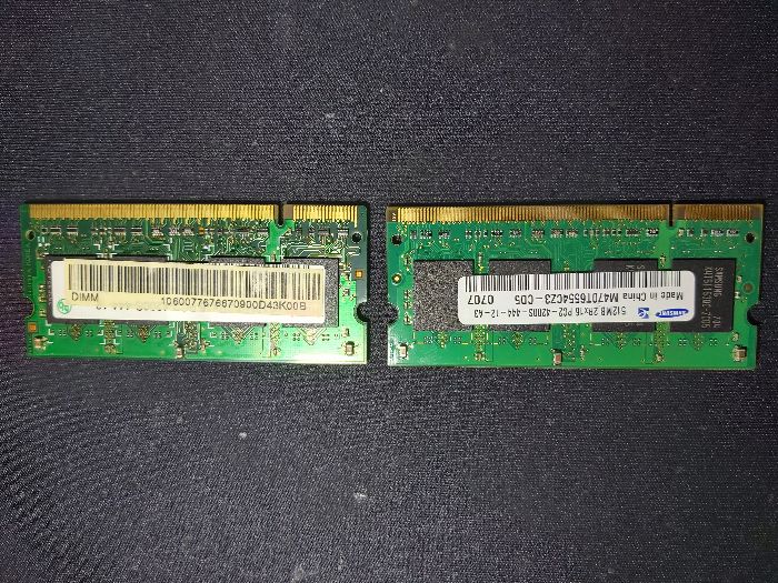 RAM DDR2 Sodimm 2x512MB 2Rx16 PC2-4200S-444-12-A3 Samsung/hynix