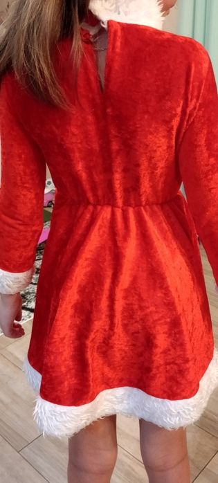 Strój mikołajki sukienka mikołajka rozmiar 122/128