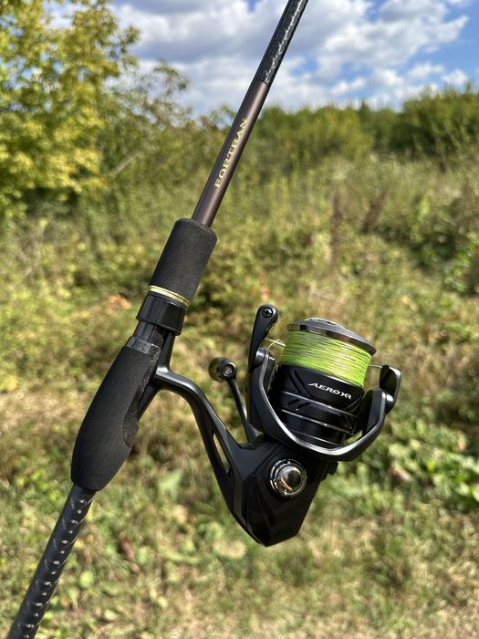 Azura Fortran 94M. Shimano Aero XR 4000. Спиннинговый комплект. Спиннинг. Катушка