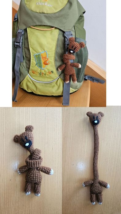 Sid, gęś ,smok, dinozaur ,miś Teddy z długą szyją, zawieszka do torebki
