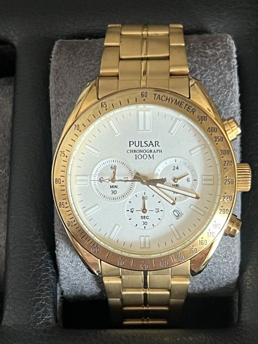 Relogio Pulsar Dourado Chronograph