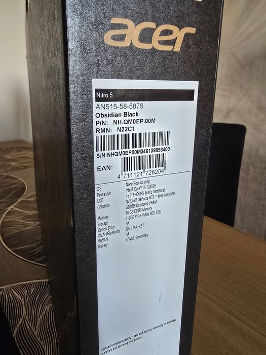 Acer Nitro 5 (i5 / 16GB / 512GB SSD / RTX 4060 / Win11). Stan idealny!