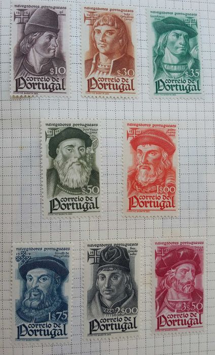 Filatelia selos Portugal Navegadores portugueses 1945