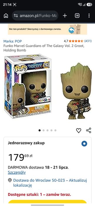 funko pop groot OKAZJA!!