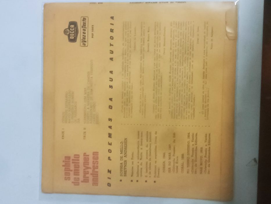Disco vinil Sophia Mello Breyner Andreson anos 50 raro