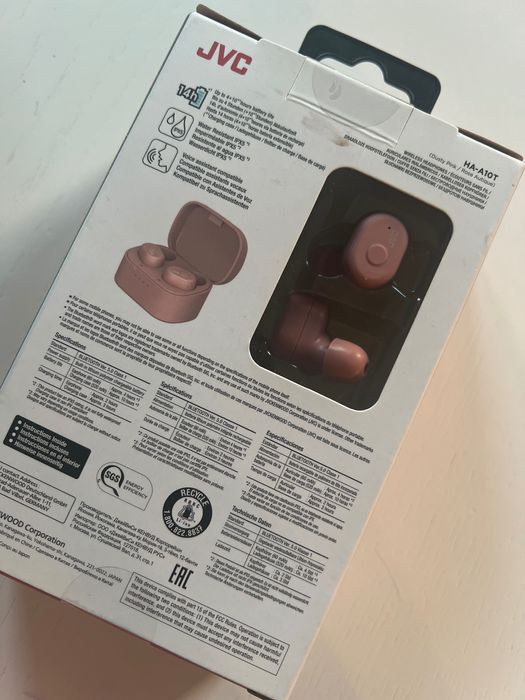 Słuchawki bezprzewodowe JVC Dokanałowe Bluetooth 5.0 Różowe Nowe