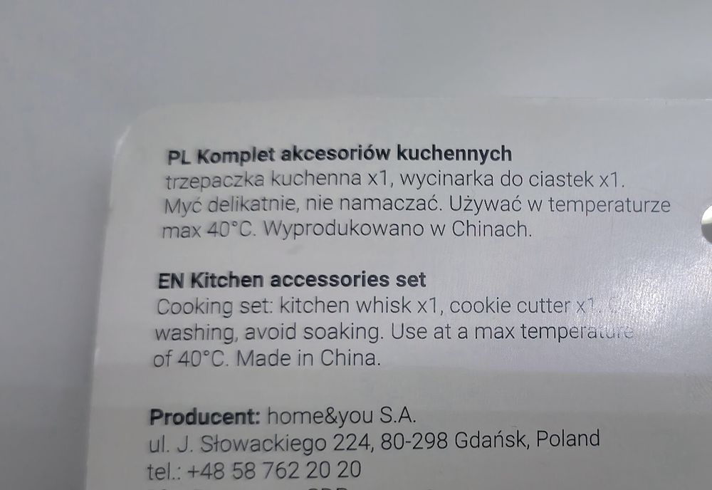 Komplet akcesoriów kuchennych 2sztuki do pierników