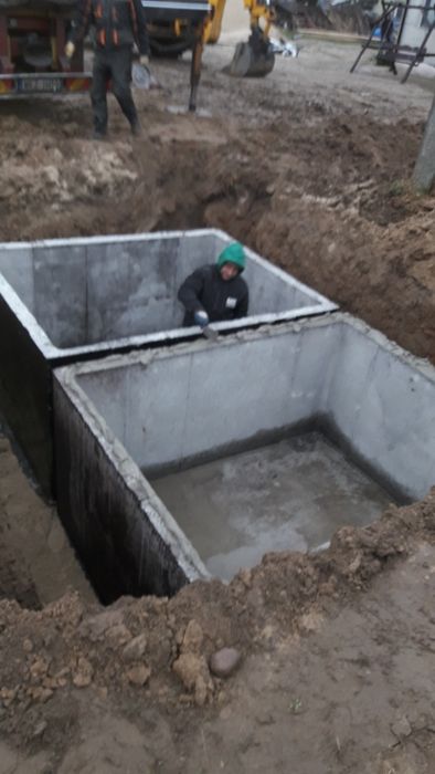 Szamba betonowe z wykopem i podłączeniem