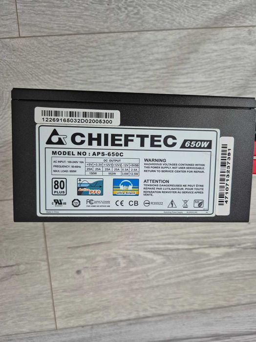 модульний блок живлення 650W Chieftec APS-650C (8+4 CPU \ 2x8 GPU)