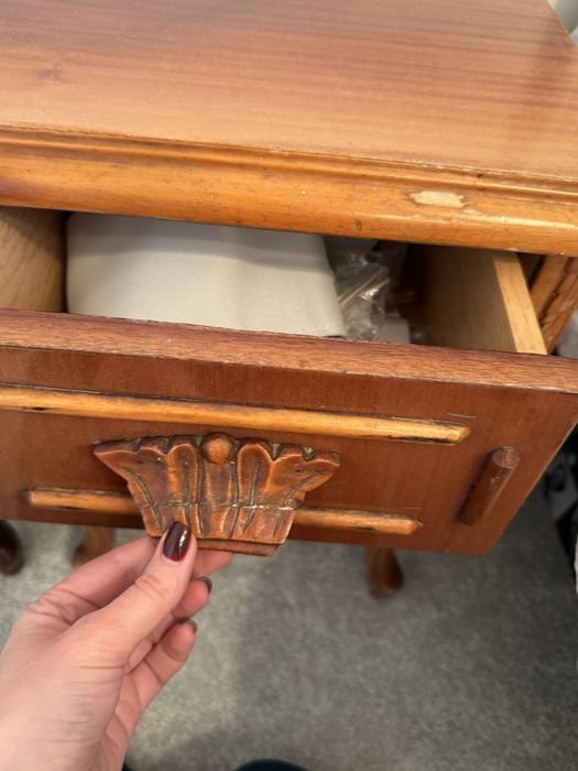 komplet stolik nocny  szafka vintage Eforie komoda  PRl