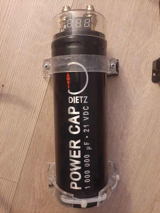 Kondensator sam. Car Audio  Power Cap DIETZ 1F AUDIO z woltomierzem